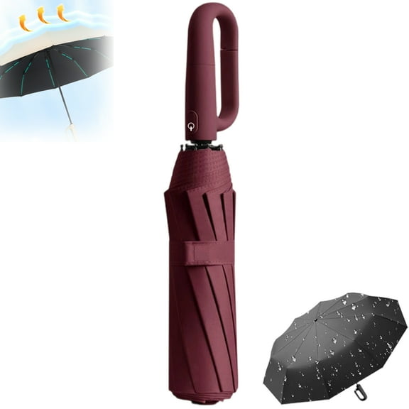 Ring Buckle Umbrella – Auto Open/Close, 72-Rib Sturdy Frame (12K Fabric + 3+3 Reinforced Structure), Compact 1.25 ft Folded, Large 3.5 ft Canopy, Lightweight 1.2 lbs – Perfect for Sunny & Rainy Days