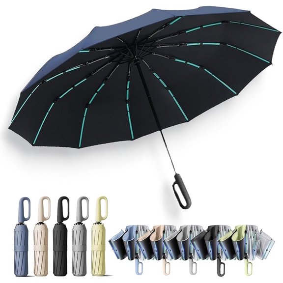Ring Buckle Umbrella The Ultimate Wind-Resistant Ring Bubble Umbrella: 60-Rib Structure, One-Touch Auto Open/Close, Water-Repellent & UV-Blocking Canopy