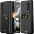 thumbnail image 1 of Ring Case Compatible for Samsung Galaxy Z Fold 4 5g Case with Screen Protector,Ultra Slim & Thin Shockproof Hard PC Matte Cover Protective Folding Phone Case for Samsung Fold 4 Case Men Black, 1 of 7