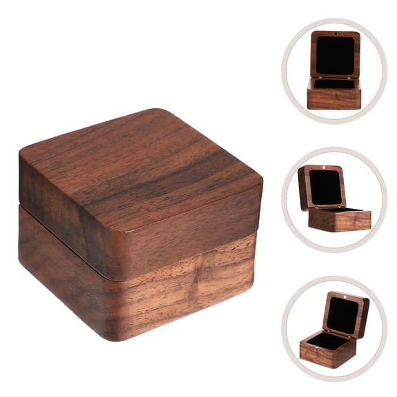 LEORX Jewelry Storage Ring Case Light Brown Waterproof 1Set 2.16X2.16X1.57in