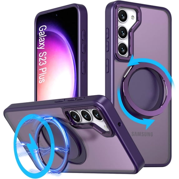 Ring Case for Galaxy S23 Plus,Compatible with MagSafe with 360° Ring Stand Shockproof Protection Cover Case for Samsung Galaxy S23 Plus Purple
