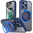 thumbnail image 1 of Ring Case for iPhone 15 Pro,Compatible with MagSafe with 360° Ring Stand Shockproof Protection Cover Case for iPhone 15 Pro Blue, 1 of 12