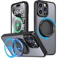 thumbnail image 1 of Ring Case for iPhone 15 Pro Max,Compatible with MagSafe with 360° Ring Stand Shockproof Protection Cover Case for iPhone 15 Pro Max Black, 1 of 12