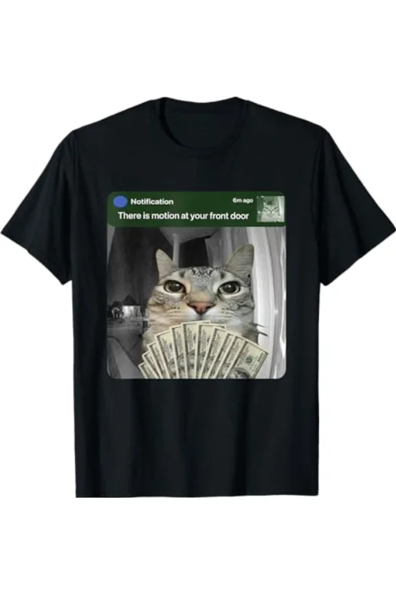 Ring Cat Motion Meme Funny Animal Internet Culture Graphic Humor Unisex T-Shirt, S-5XL