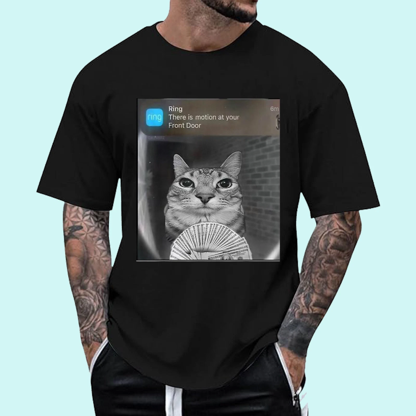 Ring Cat with Motion Meme T-Shirt for Men Women - Walmart.com