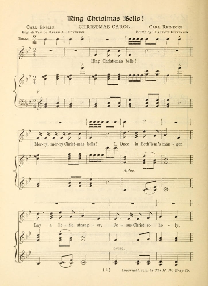 Ring Christmas Bells 1 Emmanuel A Christmas Carol Service 1915 Canvas Art - (18 x 24)