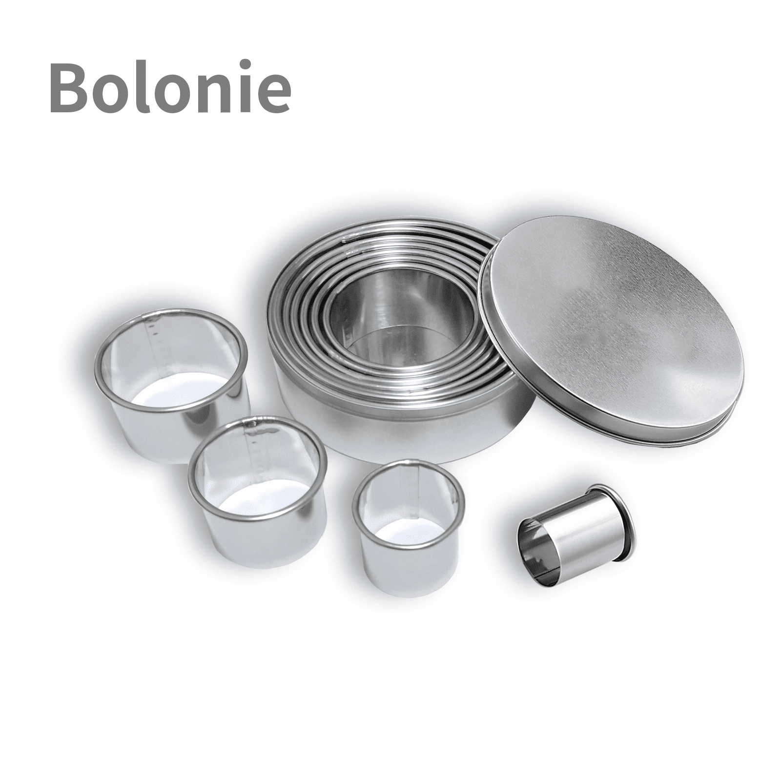 Ring Circle Stainless Steel Metal Cookie Cutter, by Bolonie (11 Count)