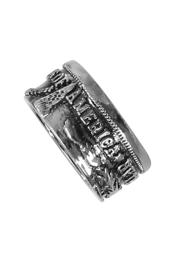 Ring Classic Dollar Ring States Emblem Mens Silver Jewelry for Everyday Wear, ColorA
