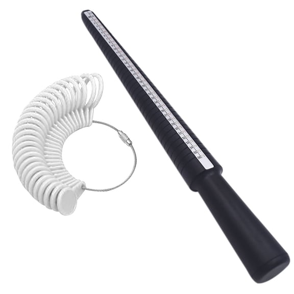 Ring Clearance, Furenl Ring Size Stick Mandrel Finger Gauge Ring Sizer Set Measuring Sizes Jewelry Tool, White