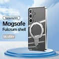 thumbnail image 1 of [Ring Compatible with MagSafe Invisible Stand] Magnetic for Samsung Galaxy S25 Plus Case, [Clear Back Non-Yellowing] [Look as Bare] Slim Transparent Case with Holder for Women Men Girls, Silver, 1 of 9