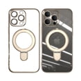 thumbnail image 1 of [Ring Compatible with MagSafe Invisible Stand] Magnetic for iPhone 16e Case, [Clear Back Non-Yellowing] [Look as Bare] Slim Transparent Case with Holder for Women Men Girls, Gold, 1 of 7