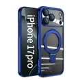 thumbnail image 1 of [Ring Compatible with MagSafe Invisible Stand] Magnetic for iPhone 17 Pro Case, [Clear Back Non-Yellowing] [Look as Bare] Slim Transparent Case with Holder for Women Men Girls, Darkblue, 1 of 6