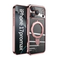 thumbnail image 1 of [Ring Compatible with MagSafe Invisible Stand] Magnetic for iPhone 17 Pro Max Case, [Clear Back Non-Yellowing] [Look as Bare] Slim Transparent Case with Holder for Women Men Girls, Rosegold, 1 of 6