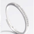 thumbnail image 1 of Couple Rings Sterling Silver Matching Wedding Bands for Women and Men Adjustable Geometric Promise Rings with Zircon Stone Korean Niche Design Jewelry, 1 of 5