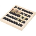 Ring Display Board Black Leather Ring Earrings Trays 6.5x5.91x0.67inch 5 Slots Bamboo Ring