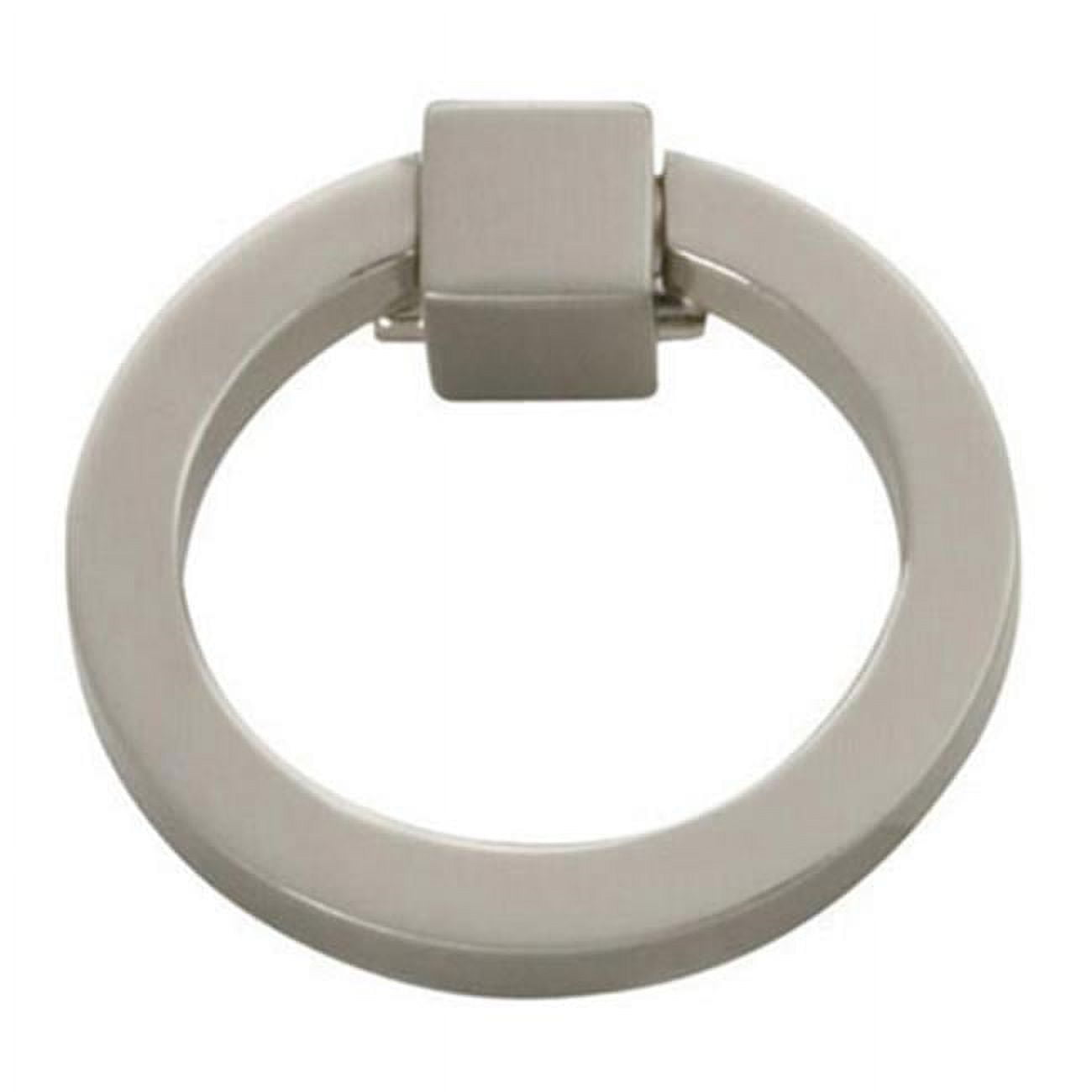 Brushed Nickel Modern Ring Pull with Mounting Hardware
