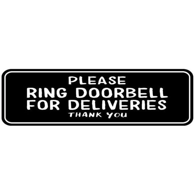 Ring Doorbell For Deliveries Sign,8X3 Inches Acrylic Plaque With Strong