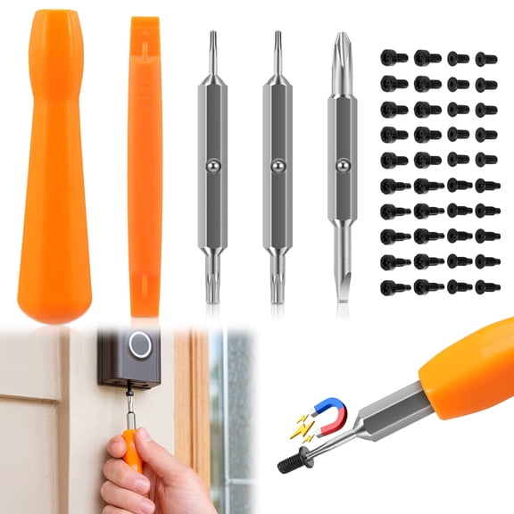 Ring Doorbell Screwdriver with 40 Screws Double Ended Screw Driver Tool for Camera Video Doorbell Replacement Battery Change WiFi Password Reset