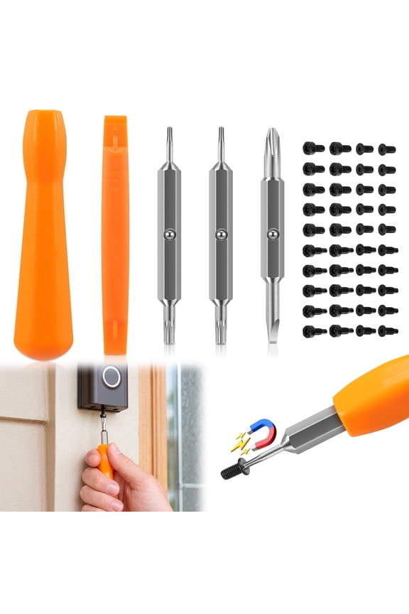 Ring Doorbell Screwdriver with 40 Screws Double Ended Screw Driver Tool for Camera Video Doorbell Replacement Battery Change WiFi Password Reset