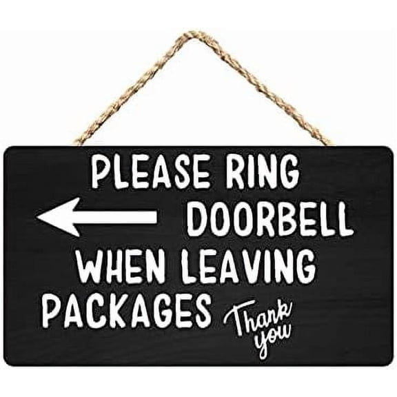 Ring Doorbell When Leaving Packages Sign for Any Package Delivery Metal Sign for Front Door 15x30cm/12 X 8 inch