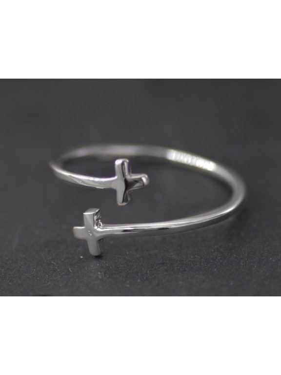 Eden Merry by James Lawrence 403494 Ring - Eden Merry - Double Cross - Silver Adjustable