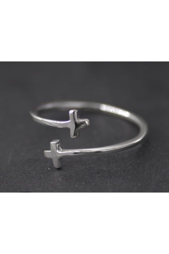 Eden Merry by James Lawrence 403494 Ring - Eden Merry - Double Cross - Silver Adjustable
