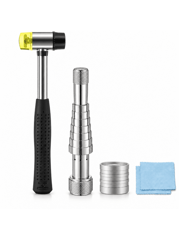 Ring Expander Tool Kit with Rubber Mallet, Steel Mandrel & Base, Sizes 6‑10, Professional for Jewelry Making, Wedding Bands & Diy Jewelry Repair