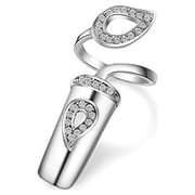 Ring Finger Nail Cover Rings Gold Plated Fingernail Rings Jewelry Artificial Nail Accessories for Women SZ287-3 Platinum