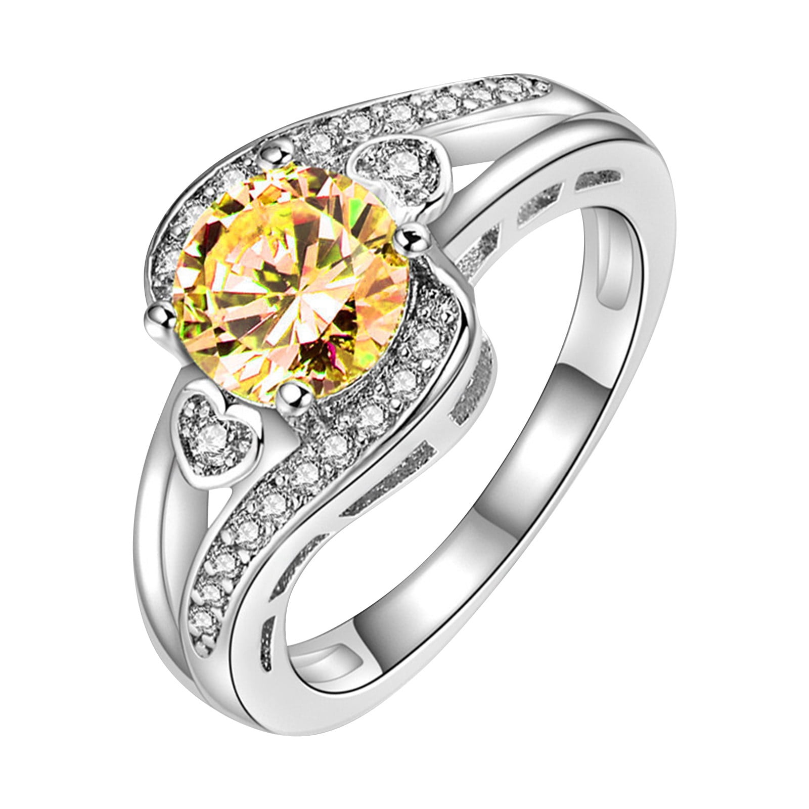 Ring For Women Zircon Full Diamond Ring Jewelry Birthday Proposal Gift