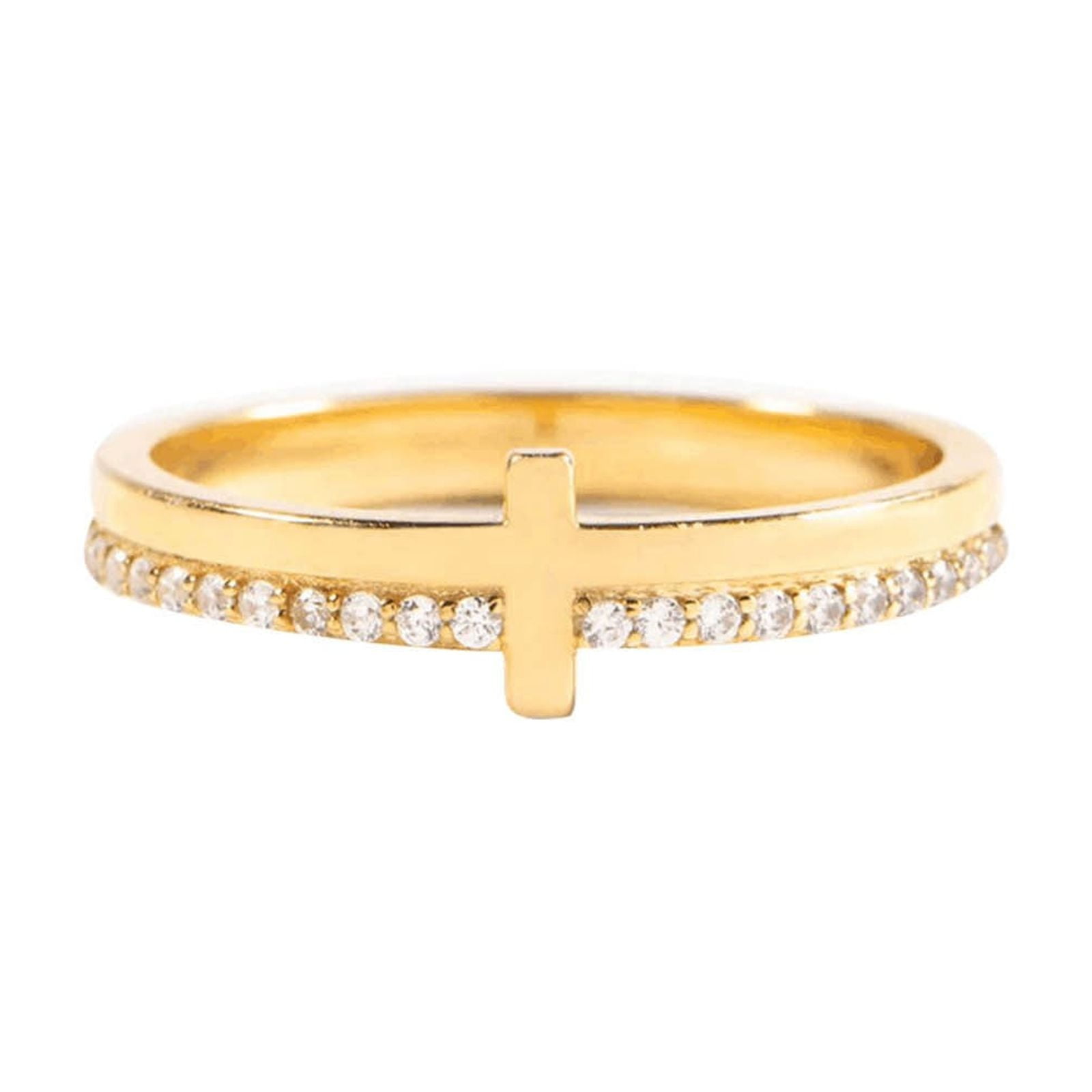 Ring Geometric Crucifix Stackable Jewelry Sterling Silver 925 Fashion