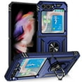 thumbnail image 1 of Ring Grip Hybrid Case for Samsung Galaxy Z Flip 5 - Blue, 1 of 4