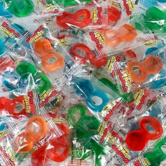 Ring Gummy Rings Assorted Flavors | Individually Wrapped Bulk Gummy Candy (Approx. 50 Pieces) | Great Fun for Adults & Kids Alike! Perfect for Engagements, Weddings, and Parties! (1 Pound)