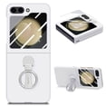 thumbnail image 1 of Ring Holder Case Compatible with Samsung Galaxy Z Flip 6 Case, Slim Thin Solid Sturdy Hard PC All-Inclusive Anti-Drop Built-in Screen Protector Case for Samsung Galaxy Z Filp 5 5G 2023, White, 1 of 9