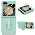 thumbnail image 1 of Ring Holder Case Compatible with Samsung Galaxy Z Flip 6 Case, Slim Thin Solid Sturdy Hard PC All-Inclusive Anti-Drop Built-in Screen Protector Case for Samsung Galaxy Z Filp 5 5G 2023, Mint, 1 of 9
