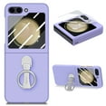 thumbnail image 1 of Ring Holder Case Compatible with Samsung Galaxy Z Flip 6 Case, Slim Thin Solid Sturdy Hard PC All-Inclusive Anti-Drop Built-in Screen Protector Case for Samsung Galaxy Z Filp 5 5G 2023, Purple, 1 of 9