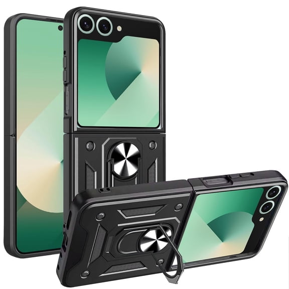 Ring Holder Case for Samsung Galaxy Z Flip 7 - Black