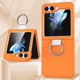 thumbnail image 1 of Ring Holder Matte Case for Samsung Galaxy Z Flip 5 4 3 Luxury Slim Ultra-Thin flip3 /flip4 /Flip5 Shockproof Hard Phone Cases Cover (Orange,for Samsung Z Flip 4), 1 of 9