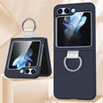 thumbnail image 1 of Ring Holder Matte Case for Samsung Galaxy Z Flip 5 4 3 Luxury Slim Ultra-Thin flip3 /flip4 /Flip5 Shockproof Hard Phone Cases Cover (dark blue,for Samsung Z Flip 3), 1 of 9