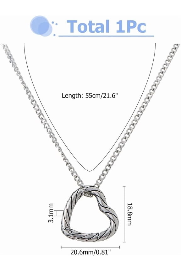 Ring Holder Necklace Stainless Steel Ring Keeper Necklaces Saver Chain Wedding Engagement Jewelry Birthday Valentine's Day Gifts for Wife Nurse Ladies