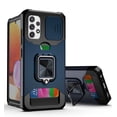 thumbnail image 1 of Ring Holder Stand Case for Galaxy A72(5G Version), Allytech Slide Camera Protector Cover with Magnetic Kickstand Rugged Shockproof [1 Card Holder] Case for Samsung Galaxy A72 5G, Navy, 1 of 5