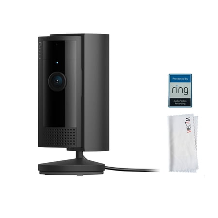 Ring_Indoor_Cam (2nd Gen) Plug-In | latest gen, 2023 with Privacy Cover | BLACK + VIECAM Cleaning Cloth