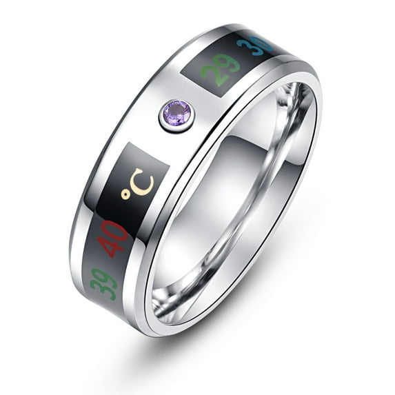 Ring Intelligent Temperature Sensing Stainless Steel Electroplated Fashionable Durable Smart Jewelry Accessory