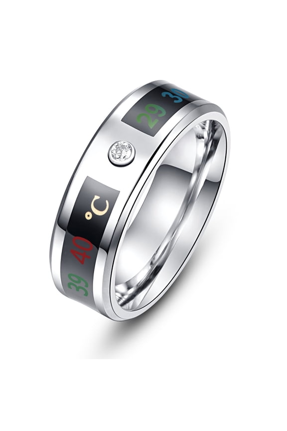 Ring Intelligent Temperature Sensing Stainless Steel Electroplated Fashionable Durable Smart Jewelry Accessory