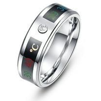 Ring Intelligent Temperature Sensing Stainless Steel Electroplated Fashionable Durable Smart Jewelry Accessory