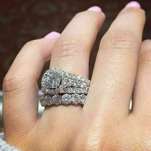 Ring Jewels 2.25 CT Round Cut Lab Created Diamond Wedding Bridal Ring ...