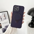 thumbnail image 1 of Ring Kickstand Case for iPhone 15 Pro Max, Liquid Silicone Magnetic Cover Compatible with MagSafe, Anti-Scratches Soft Microfiber Lining Shockproof Slim Phone Case for iPhone 15 Pro Max, Darkpurple, 1 of 8