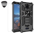 thumbnail image 1 of Ring Kickstand Phone Case for Cricket Debut / AT&T Calypso 2 Case w/Tempered Glass Screen Protector for Car Mount Hybrid Hard PC Soft TPU Shockproof Protective Case - Black, 1 of 6