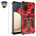 thumbnail image 1 of Ring Kickstand Phone Case for Samsung Galaxy A32 Case w/Tempered Glass Screen Protector for Car Mount Hybrid Hard PC Soft TPU Shockproof Protective Case - Red, 1 of 6