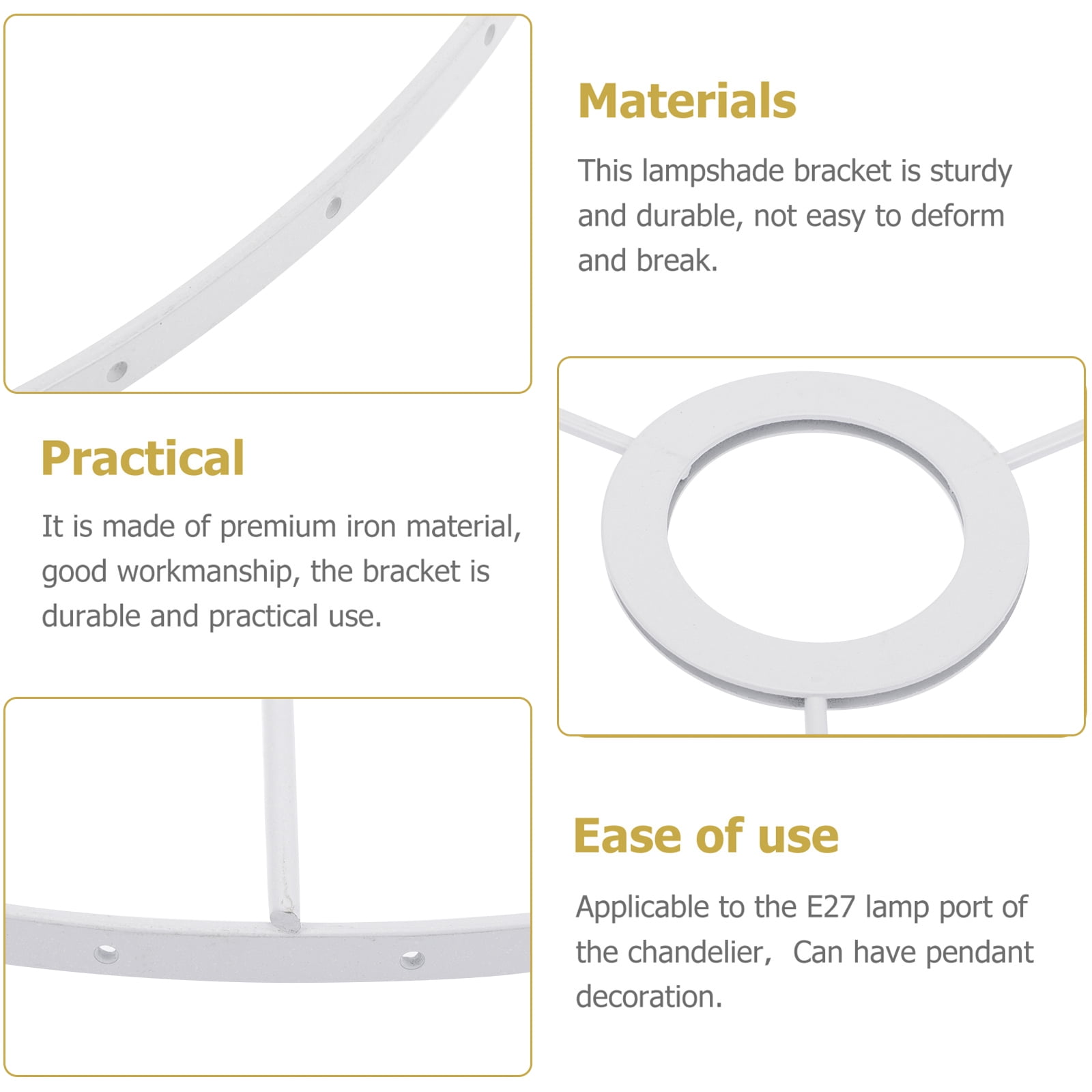 Ring Lampshade Lamp Shade Light Guard Cage Bracket Drum Frame Holder