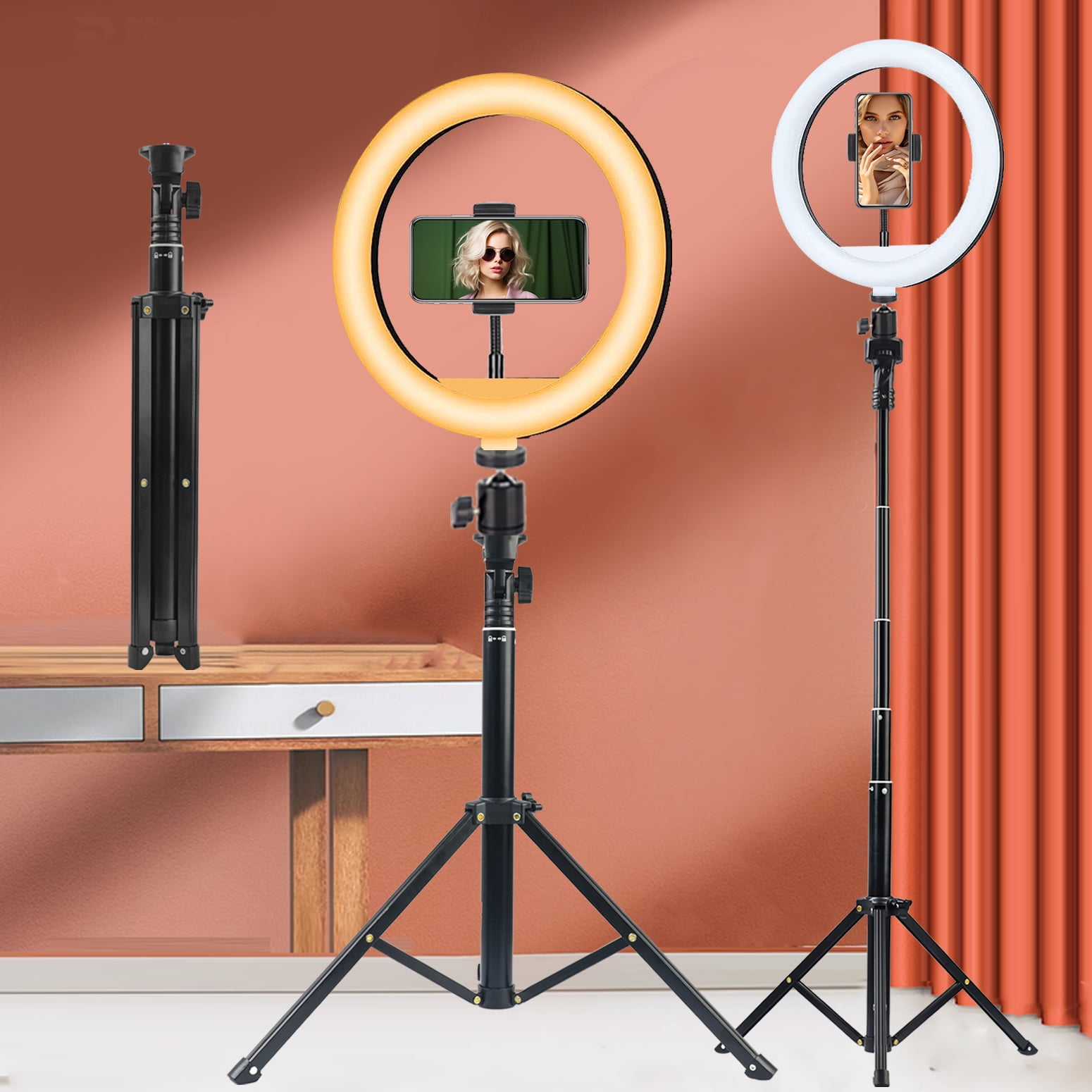Selfie Video Stand With Light Ring Light 10